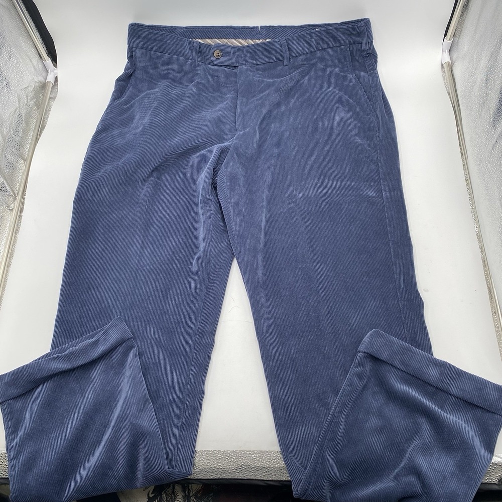 Peter Millar Golf Pants Mens 38x32 Blue Corduroy Nanoluxe Comfort Crown Par